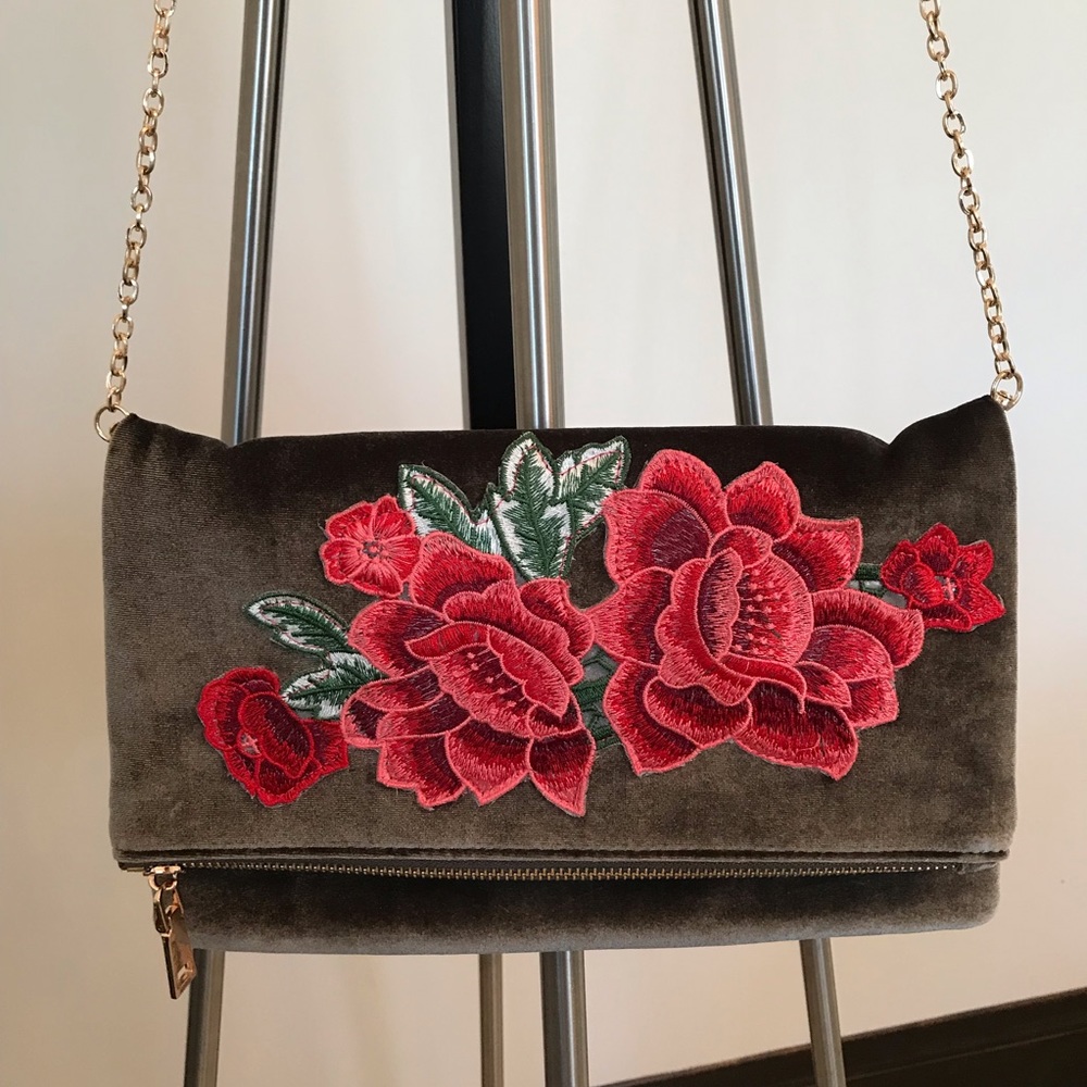 Urban Expressions Velvet Gold chained Purse